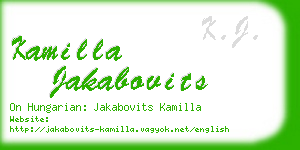 kamilla jakabovits business card